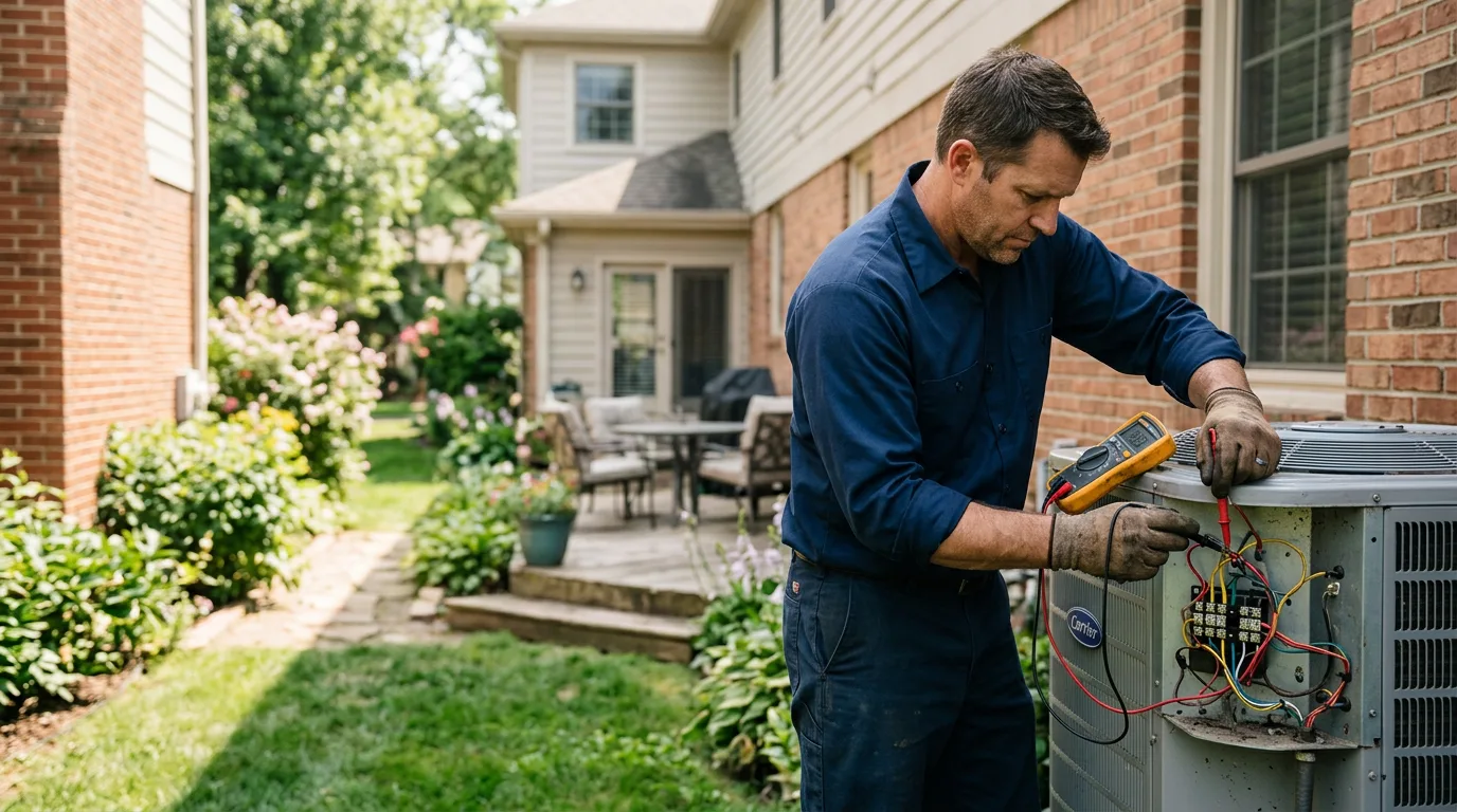 HVAC technician working near Russell, PA
